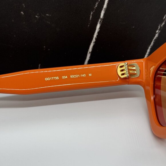 NEW GUCCI SUNGLASSES GG1773S 004 ORANGE WOMEN EYEWEAR - Picture 8 of 10